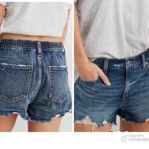 Aerie Daydream Cut-Off Jean Shorts Womens Medium Blue Denim Distressed